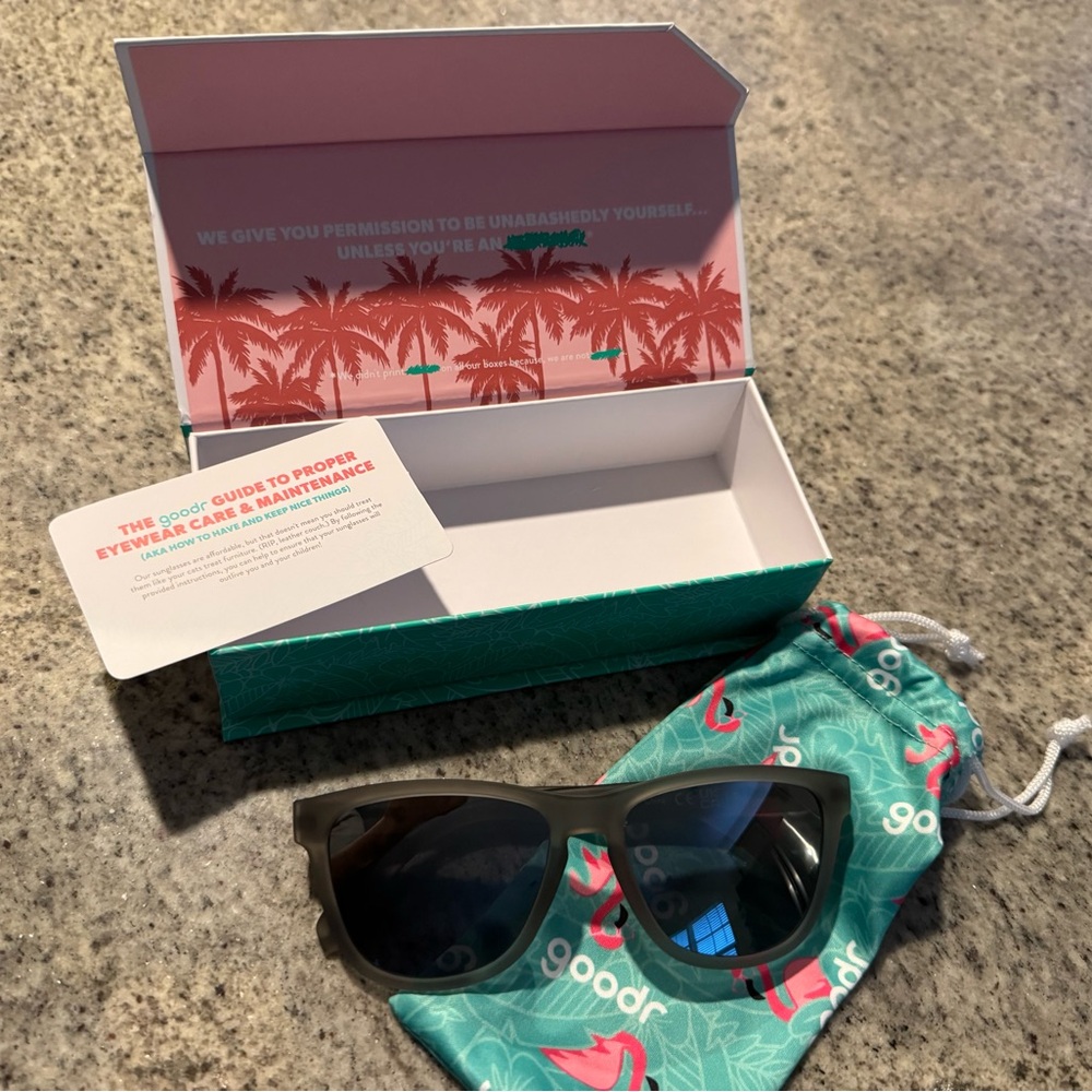 Goodr Gray Sunglasses with Case